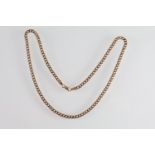 9ct gold hallmarked flat curb link necklace chain with lobster clasp. Hallmarked Birmingham 1999.