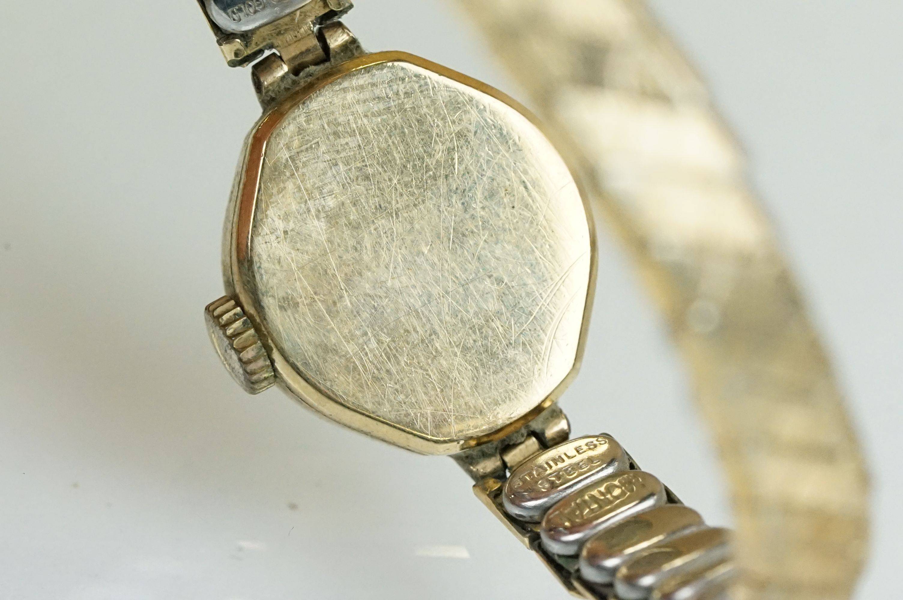 Collection of 9ct gold cased ladies cocktail watches to include Excalibur, Rotary and Lever. All - Image 5 of 12