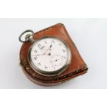 Early 20th Century Zenith silver open face pocket watch having a white enamelled dial with arabic