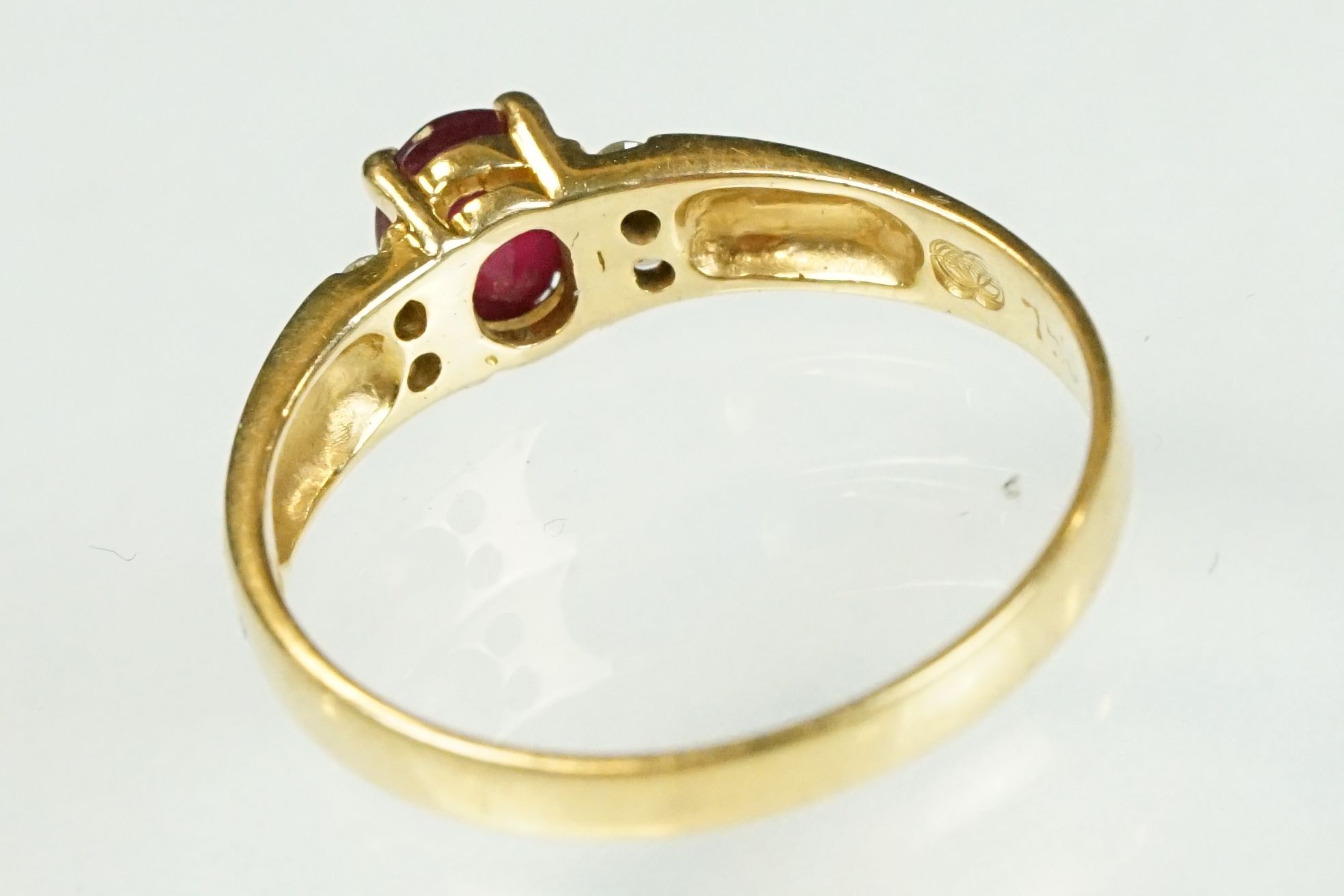 Ruby and diamond 18ct yellow gold ring, the oval mixed cut ruby measuring approx 5.5 x 4.5mm, claw - Image 8 of 23