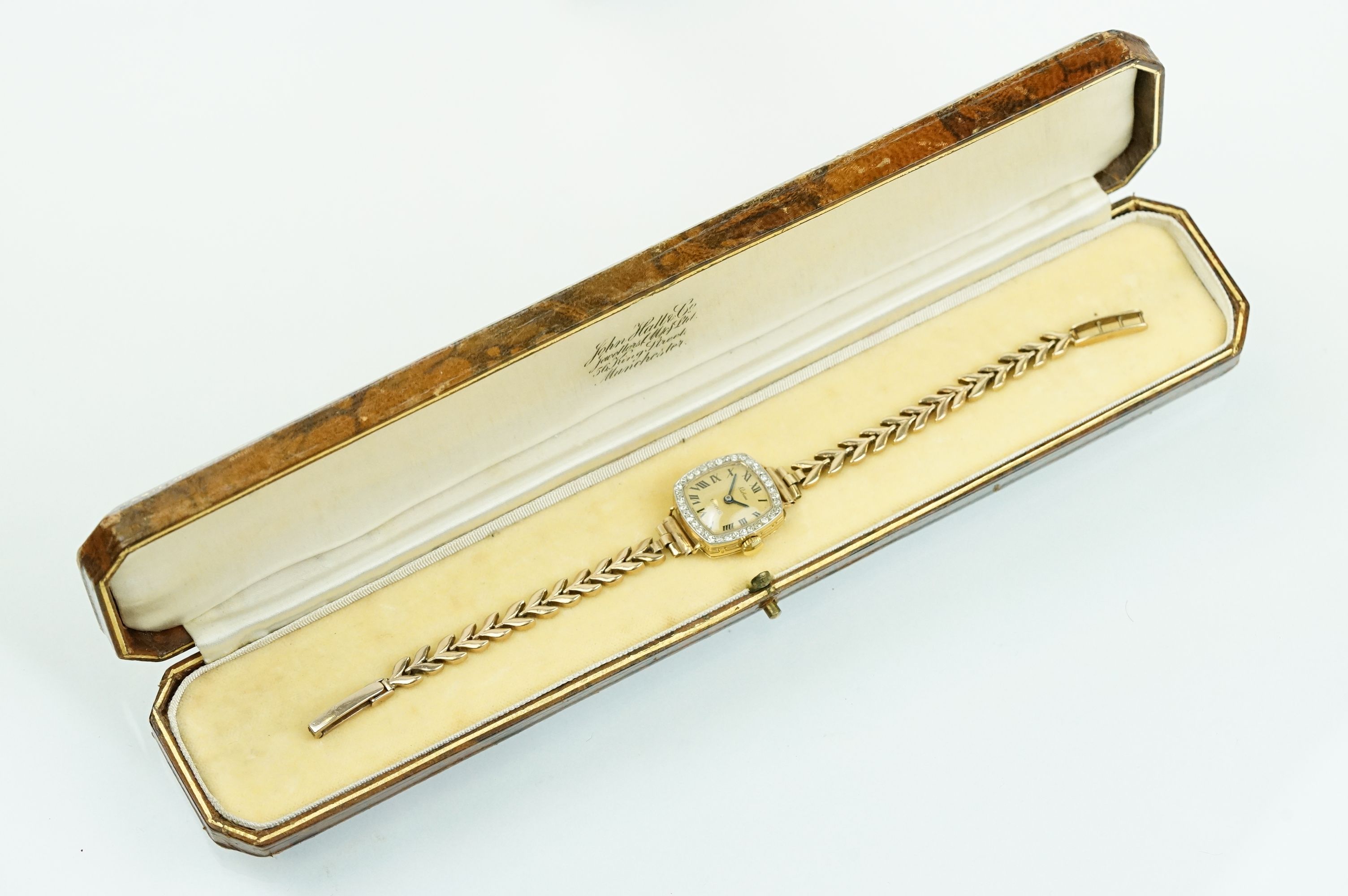 Mid Century vintage 18ct gold and diamond Rideau ladies wrist watch. The watch having a square - Bild 9 aus 11