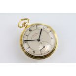 West End Watch Co Genteel vintage open face pocket watch having black enamelled hour markers with