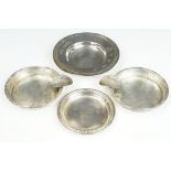 Collection 20th Century silver ash trays and pin dishes to include a pair of Walker and Hall