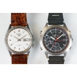 Two gents Seiko wristwatches to include a steel cased Seiko 5 automatic, day & date function to 3