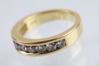 18ct gold and diamond half eternity ring set set with ten round brilliant cut diamonds, estimated