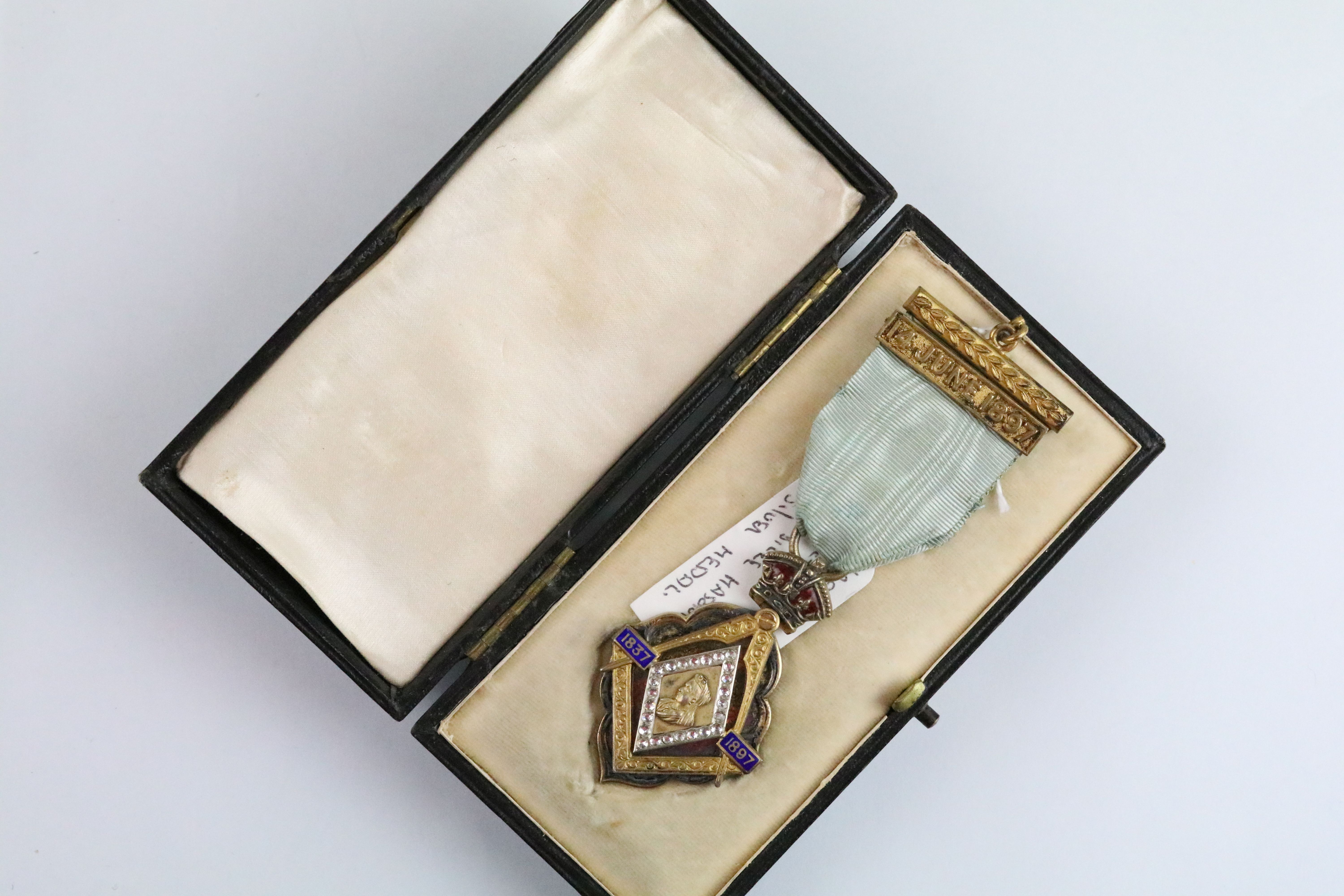 Victorian Masonic silver medal to commemorate Queen Victoria's diamond jubilee, having a Victorian