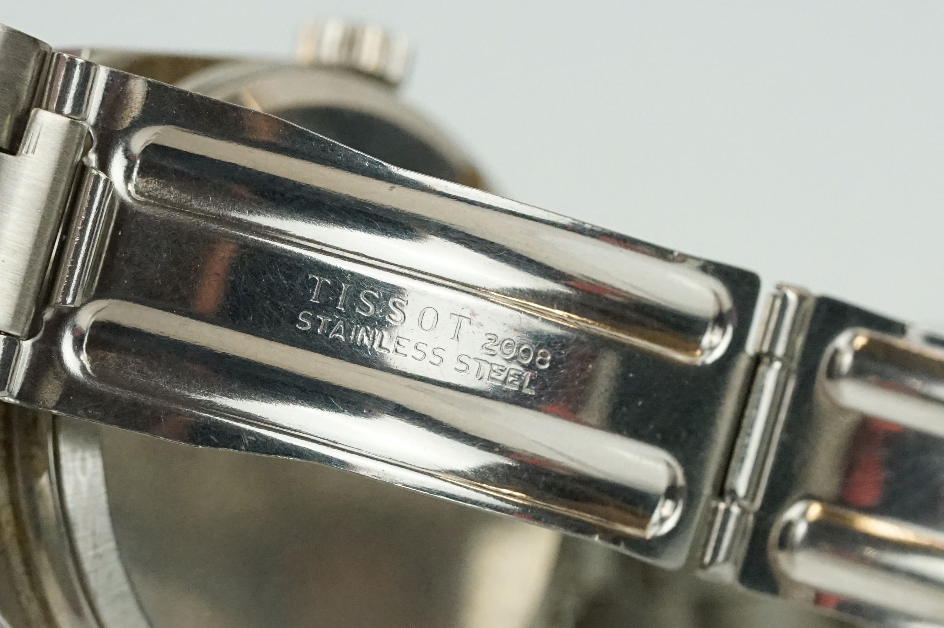 A vintage gents Tissot PR 526 GL Swiss made wristwatch, automatic movement, blue dial with white - Bild 9 aus 10