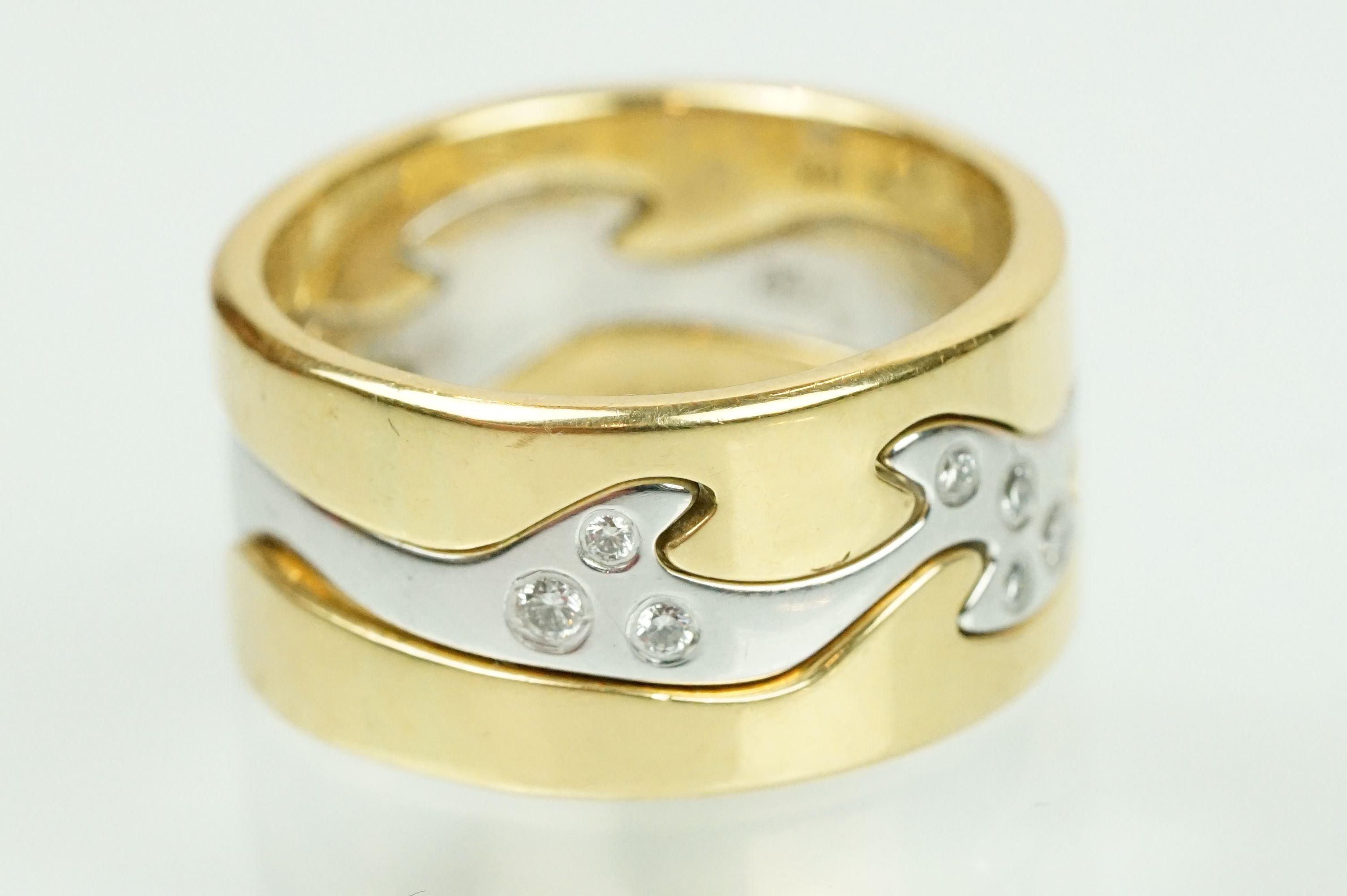 Georg Jensen 18ct gold Fusion three piece ring. The lot consisting of three interlocking 18ct gold - Image 7 of 17