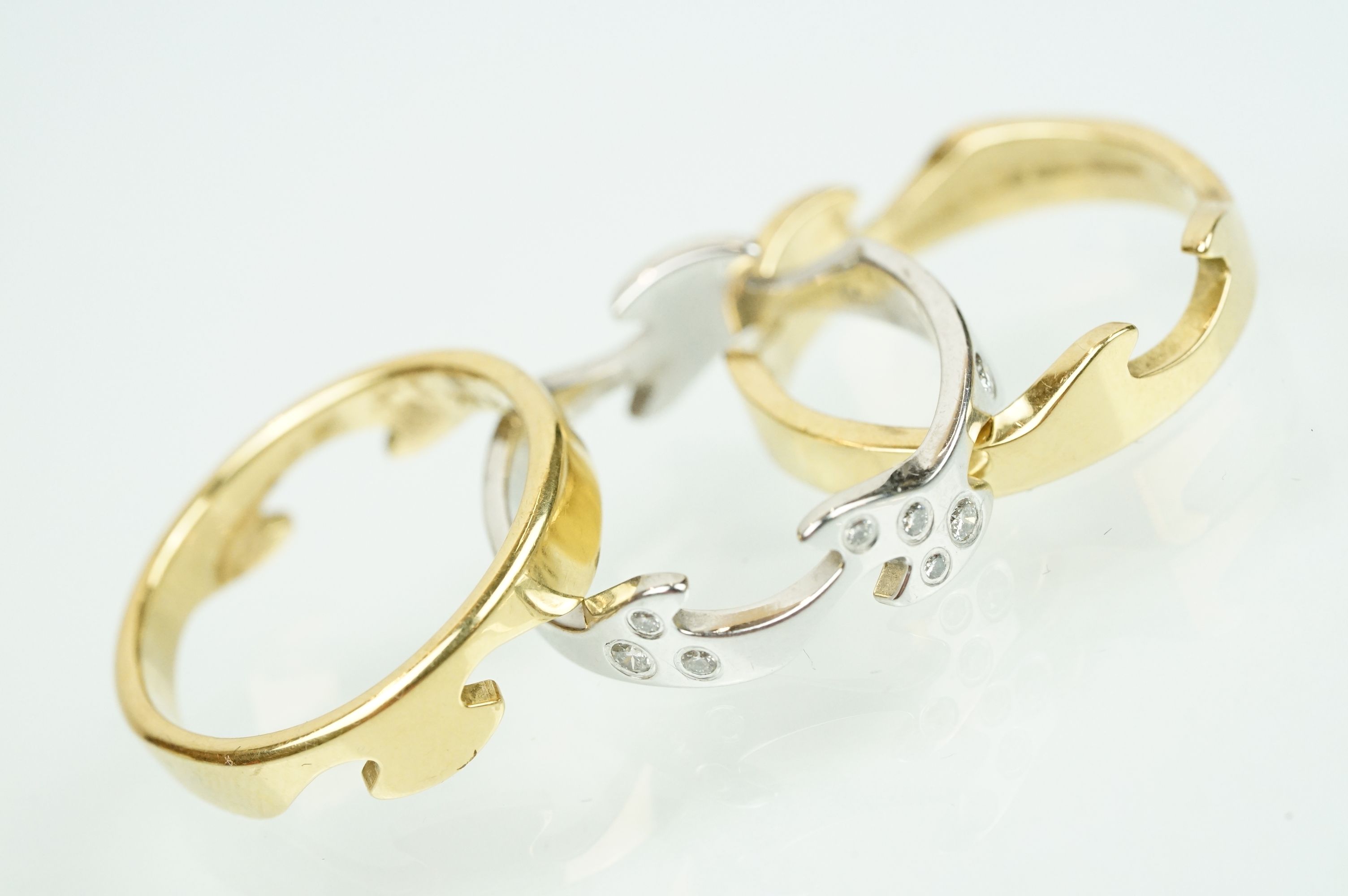 Georg Jensen 18ct gold Fusion three piece ring. The lot consisting of three interlocking 18ct gold - Image 4 of 17