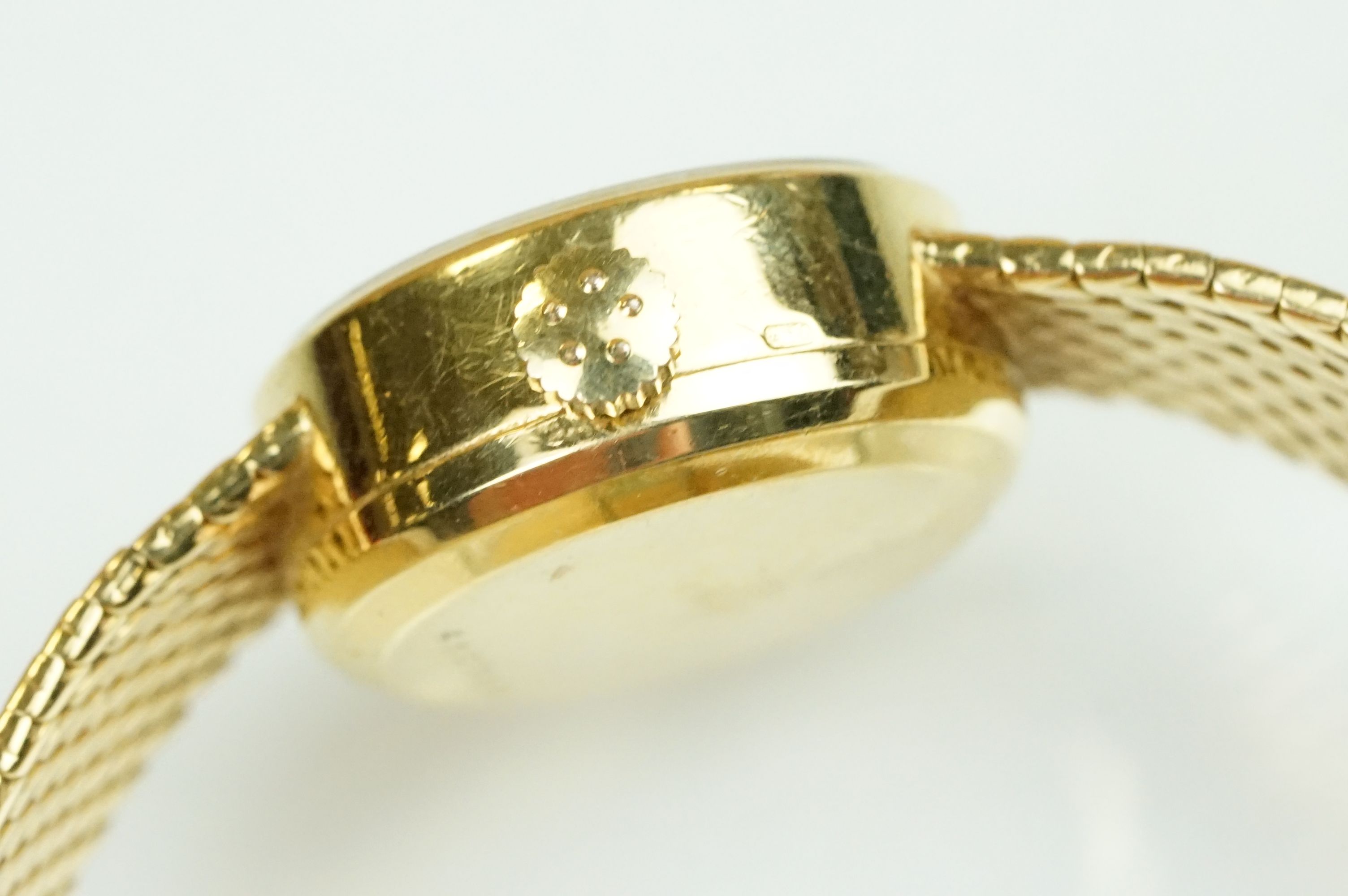 18ct gold ladies Eterna-matic 18ct gold cocktail wrist watch having a round face with baton - Bild 4 aus 8