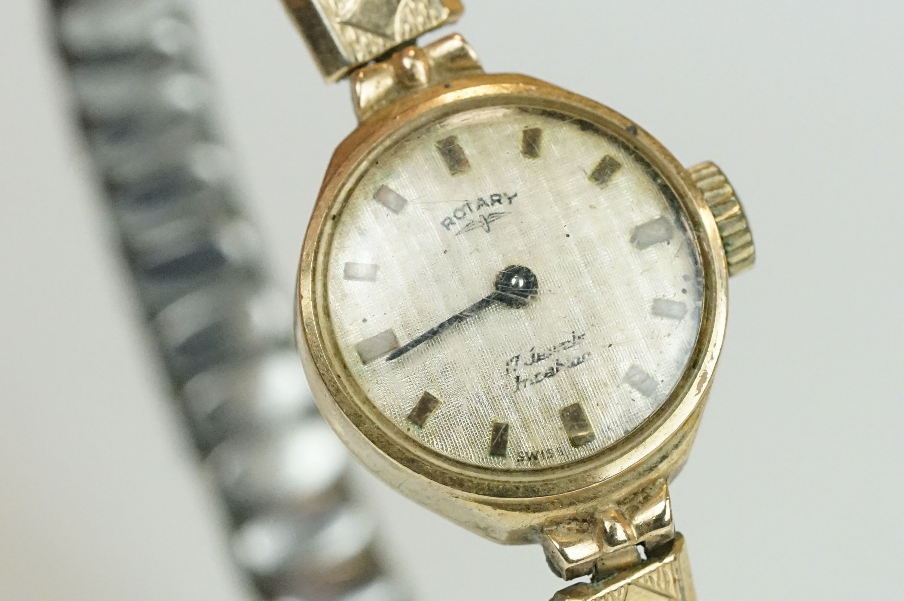 Collection of 9ct gold cased ladies cocktail watches to include Excalibur, Rotary and Lever. All - Image 4 of 12