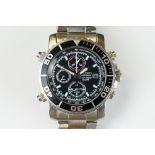 A gents Seiko Chronograph 100m water resistant wristwatch, three central sub dials, date function to