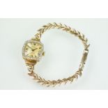 Mid Century vintage 18ct gold and diamond Rideau ladies wrist watch. The watch having a square