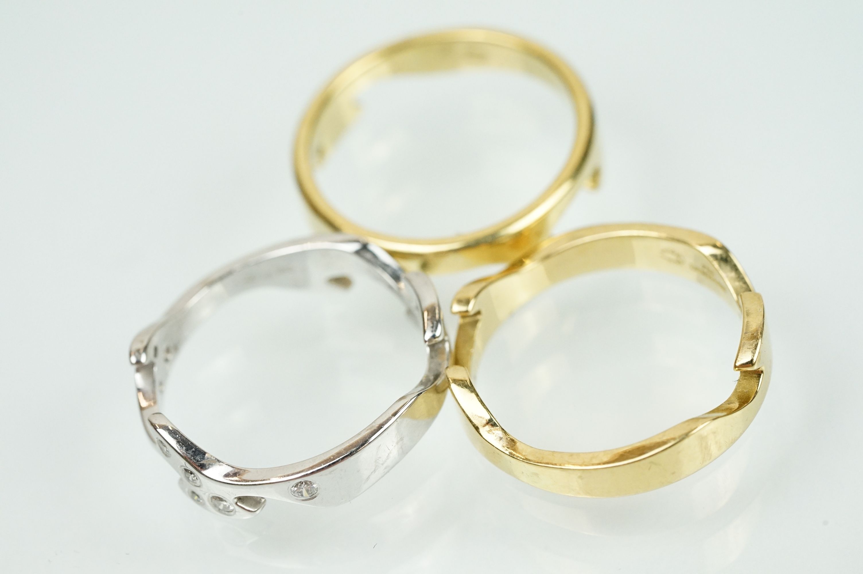 Georg Jensen 18ct gold Fusion three piece ring. The lot consisting of three interlocking 18ct gold - Image 9 of 17