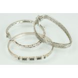 Group of silver bracelets to include a Swedish silver bracelet with incised detailing (Swedish