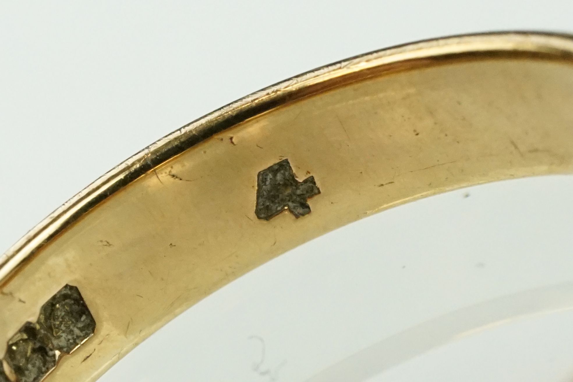 9ct gold hallmarked band ring of D form (hallmarked Birmingham 1960) together with a hallmarked - Image 8 of 8