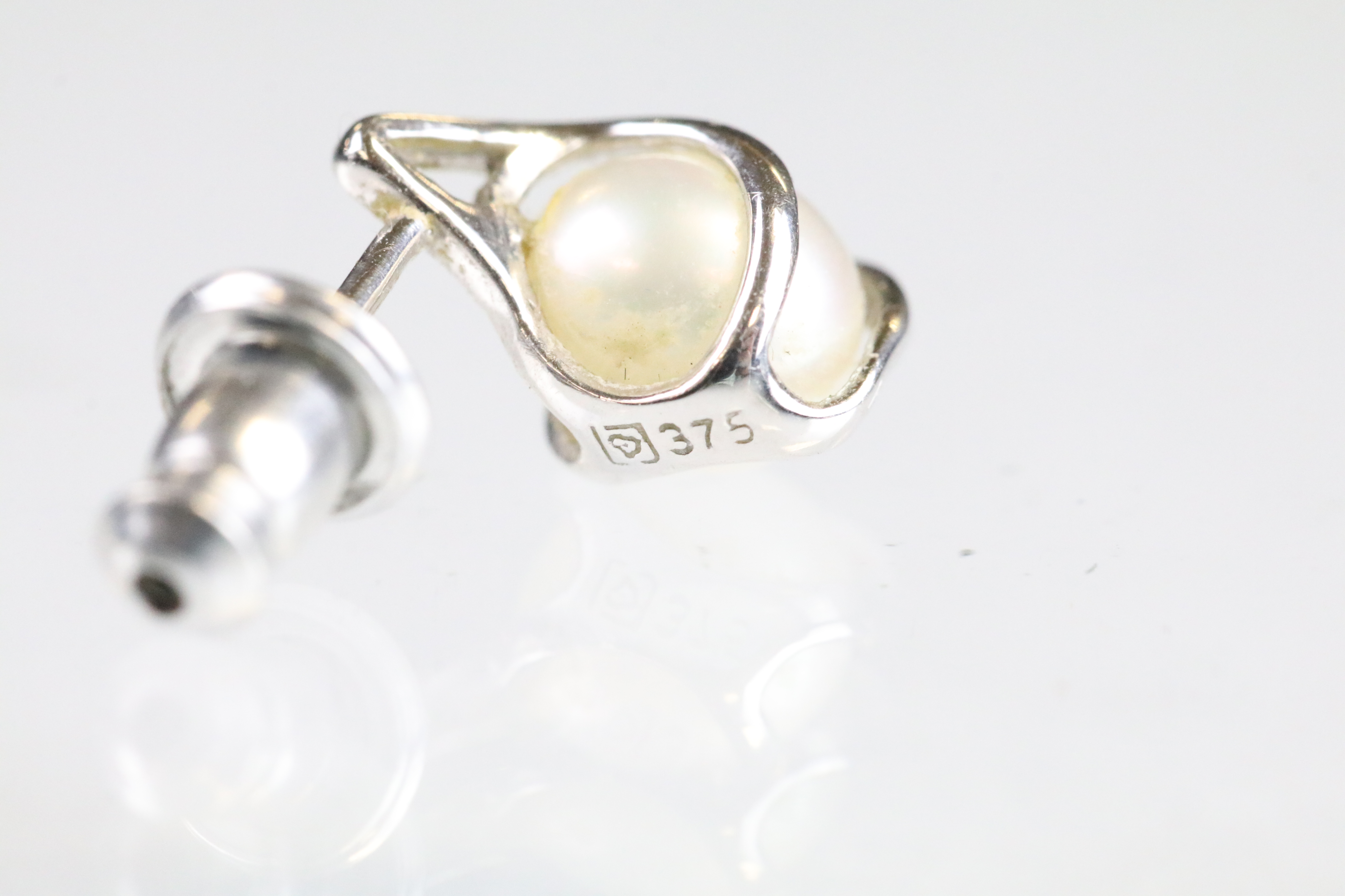 9ct white gold & pearl jewellery set - Bild 9 aus 9