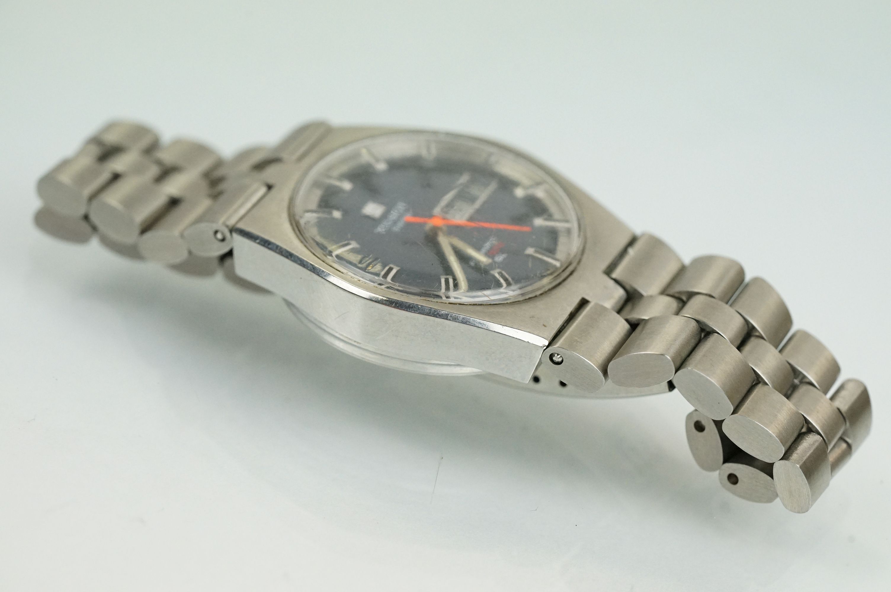 A vintage gents Tissot PR 526 GL Swiss made wristwatch, automatic movement, blue dial with white - Bild 7 aus 10