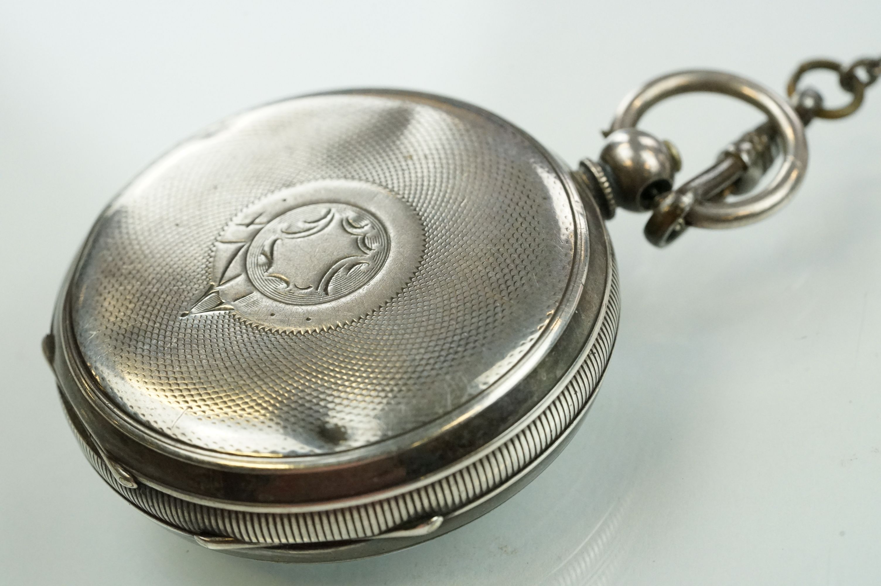Early 20th Century silver cased open face pocket watch having a white enamelled dial with roman - Image 6 of 15