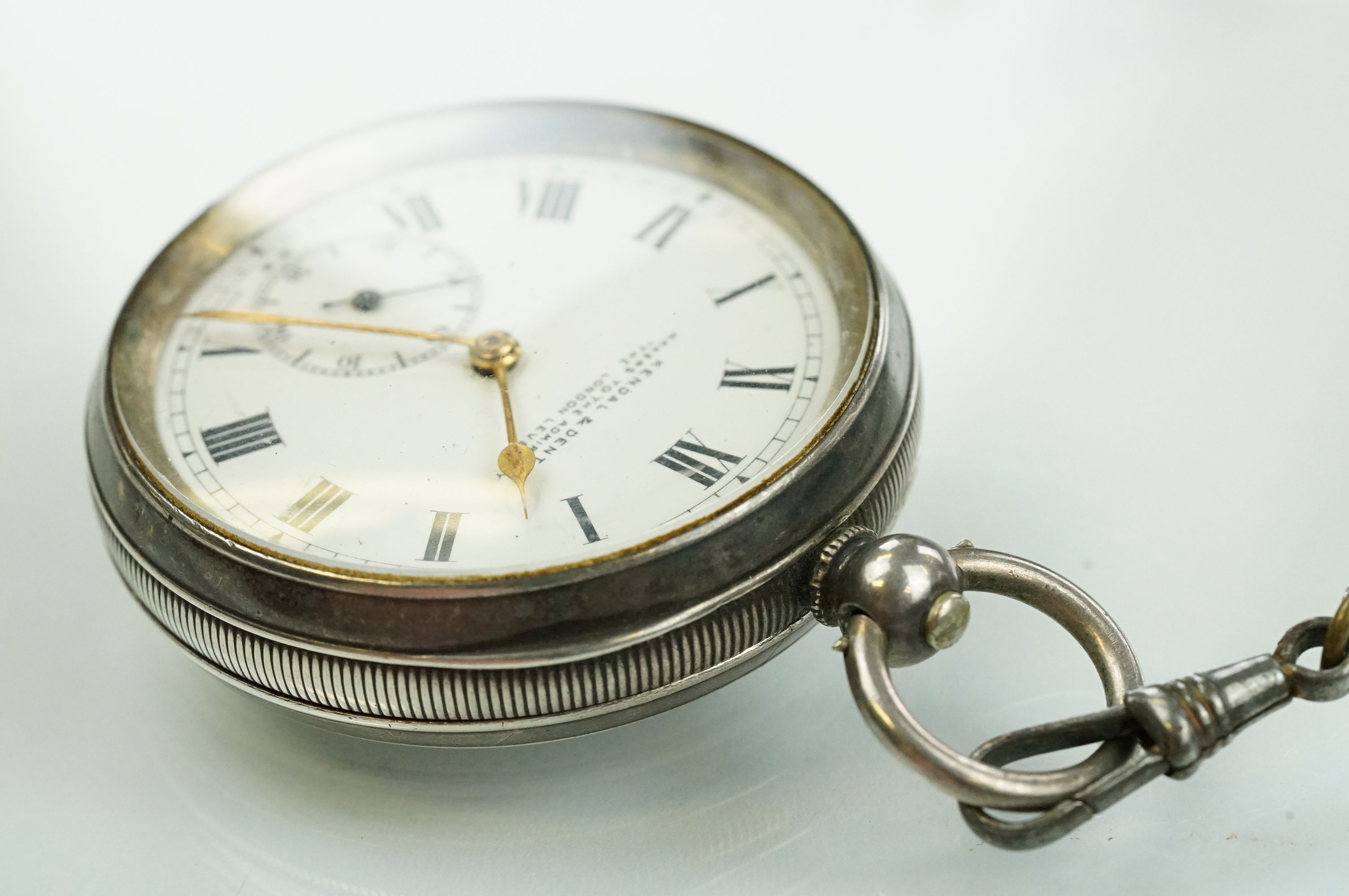 Early 20th Century silver cased open face pocket watch having a white enamelled dial with roman - Image 5 of 15