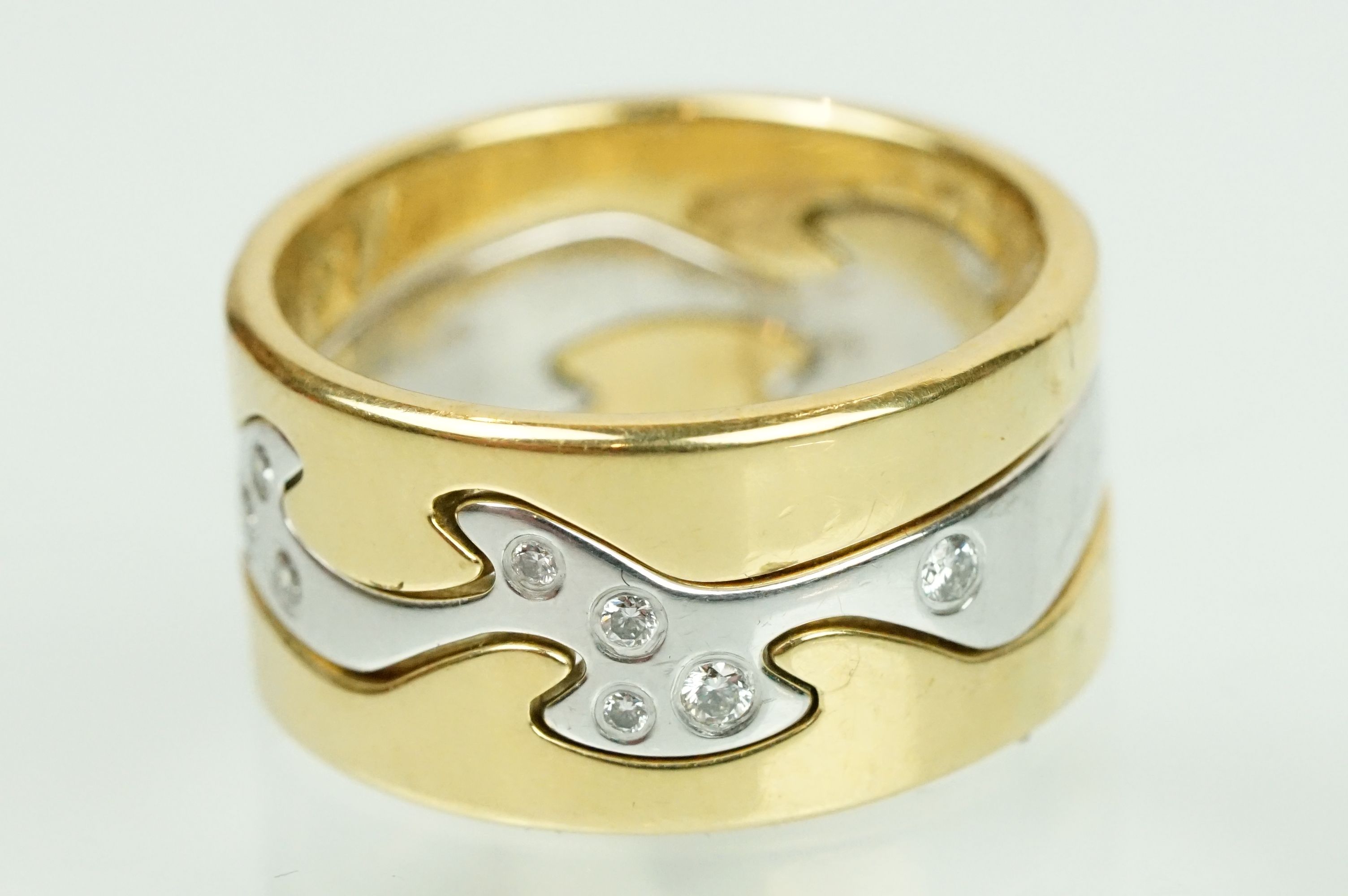 Georg Jensen 18ct gold Fusion three piece ring. The lot consisting of three interlocking 18ct gold - Image 6 of 17