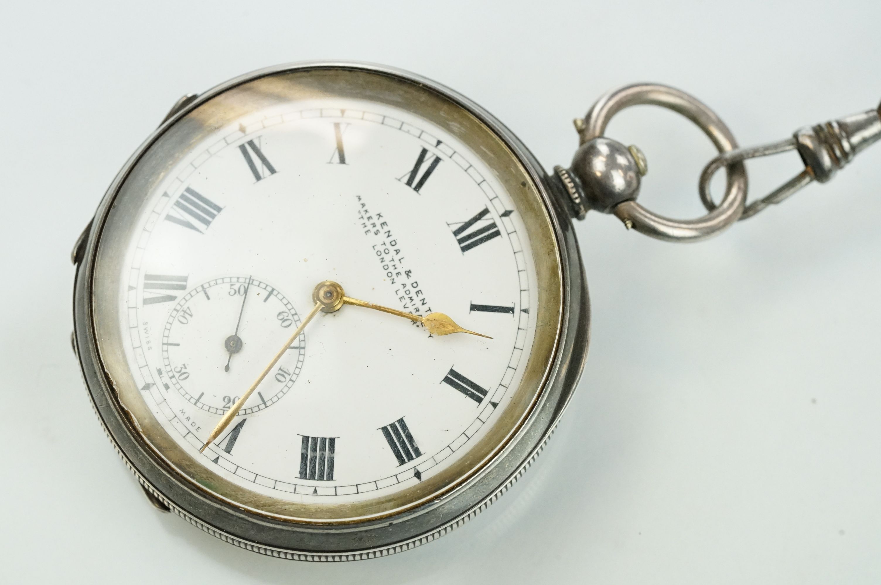 Early 20th Century silver cased open face pocket watch having a white enamelled dial with roman - Image 2 of 15