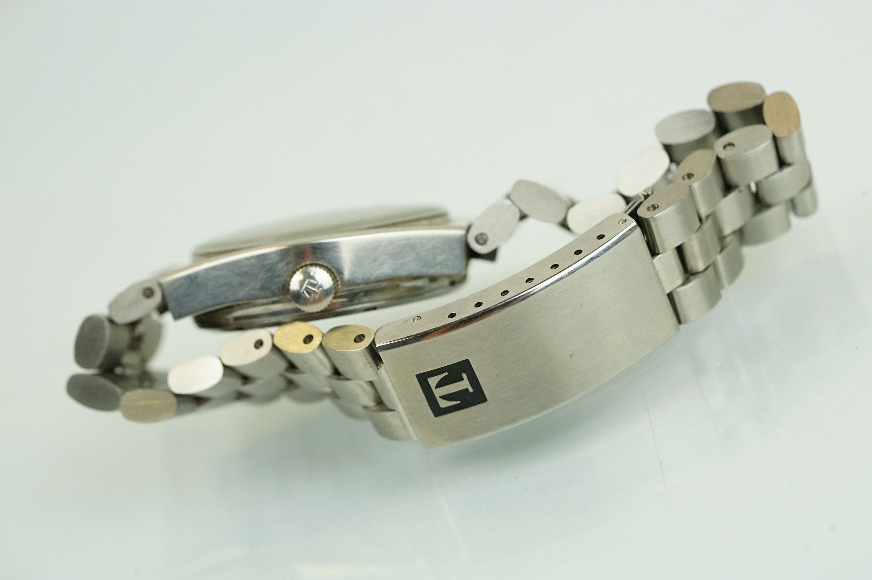A vintage gents Tissot PR 526 GL Swiss made wristwatch, automatic movement, blue dial with white - Bild 8 aus 10