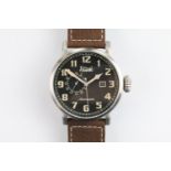 A Szanlo automatic military pilots style wristwatch, black dial with sub second dial to 9 o'clock,