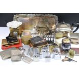 Mixed collectables to include a silver toast rack, lighters (featuring Ronson), cigarette cases /