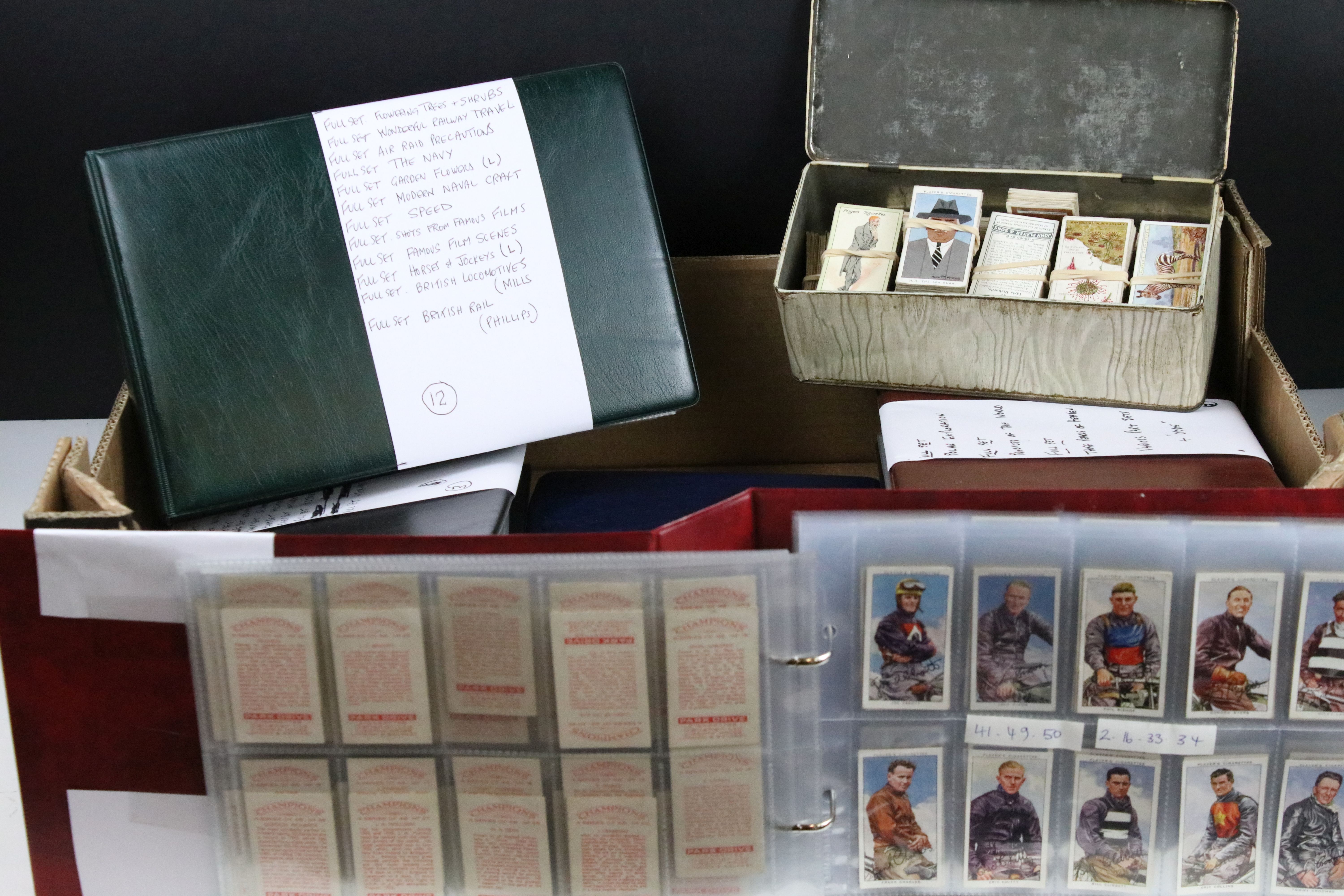 Large collection of cigarette cards within albums, full & part sets, plus a tin of odds, the lot