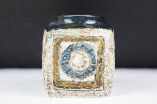Troika Pottery Marmalade Jar, with incised and textured decoration, signed 'Troika' to base, with