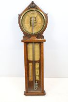 Admiral Fitzroy's Royal Polytechnic Barometer, oak cased, Joseph Davis & Co, London, 103cm high