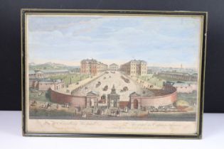 T Bowles after Boitard 1753, hand coloured engraving, The Foundling Hospital Holborn, 29 x 42.5cm,