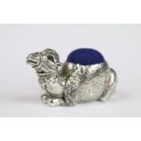 Silver plated camel pincushion