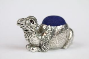 Silver plated camel pincushion