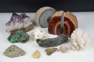 Collection of crystals & minerals to include amethyst, quartz, etc