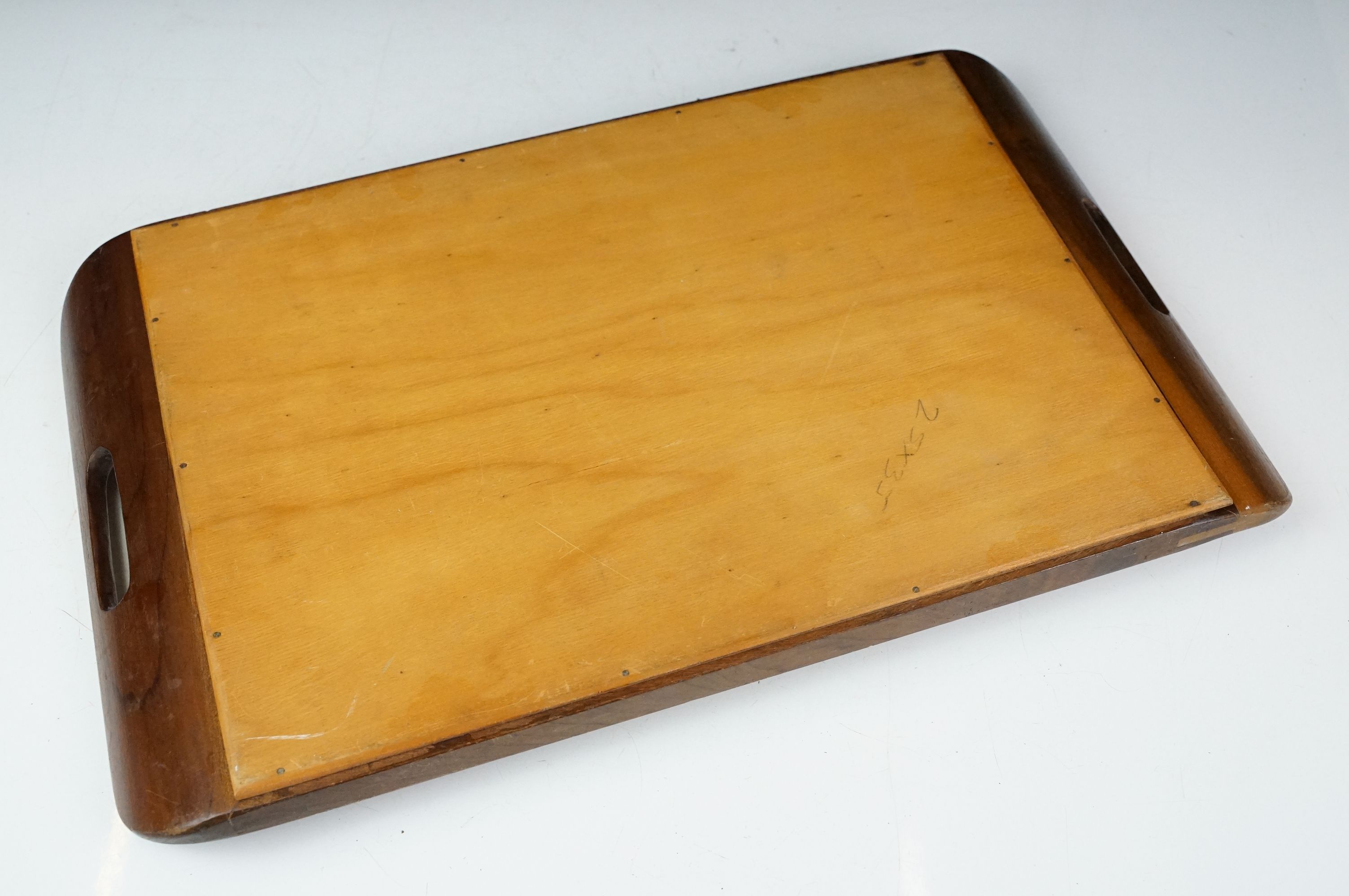 Early 20th century inlaid wooden tray with butterfly specimens and masonic butterfly wing emblem - Image 11 of 11