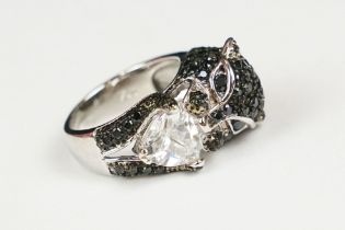 Silver designer dress ring