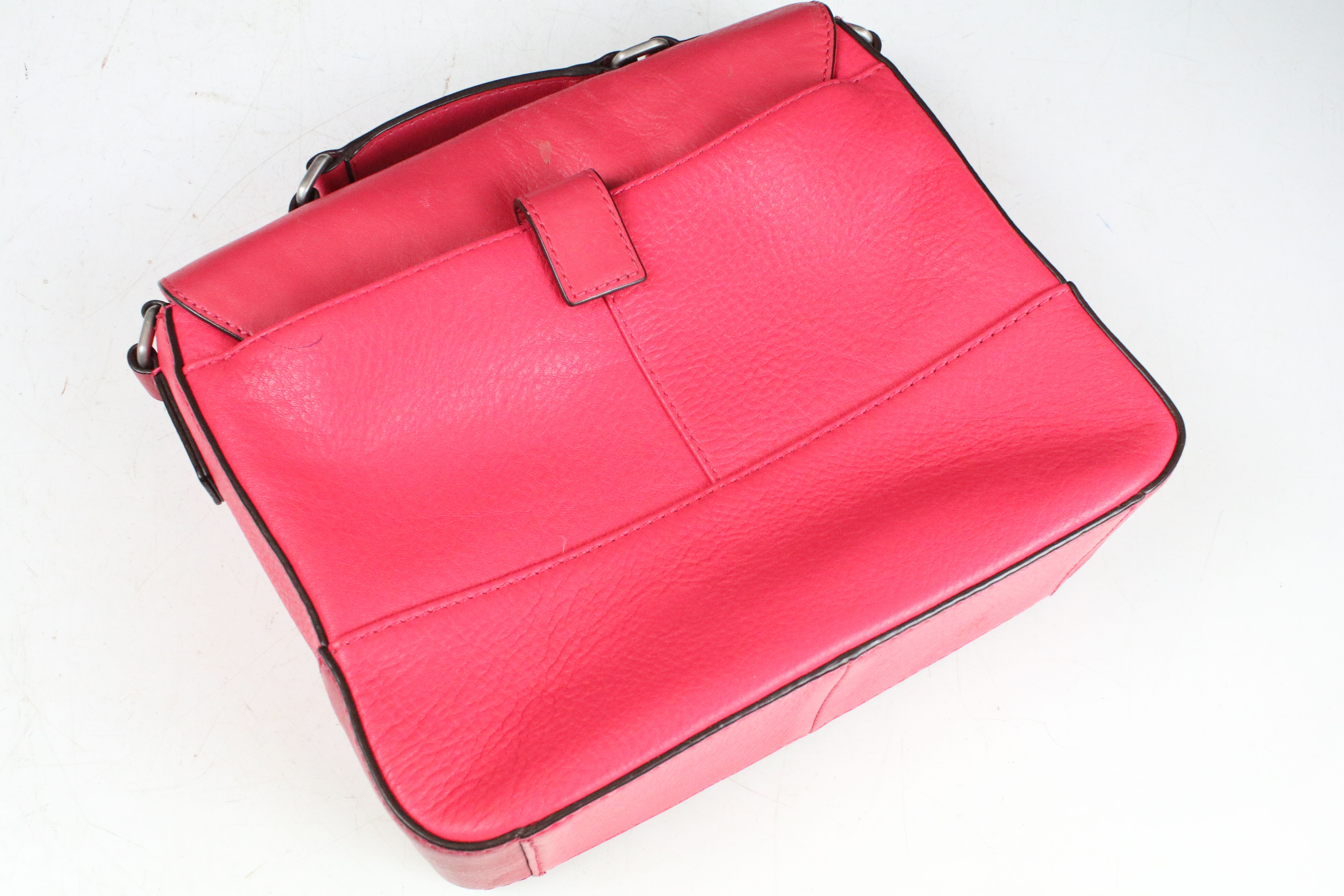 Two Radley handbags to include a black leather handbag and a pink example, both housed within pink - Image 9 of 9