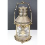 Brass Anchor ships lantern, approx 35cm high (excluding handle)