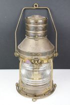 Brass Anchor ships lantern, approx 35cm high (excluding handle)