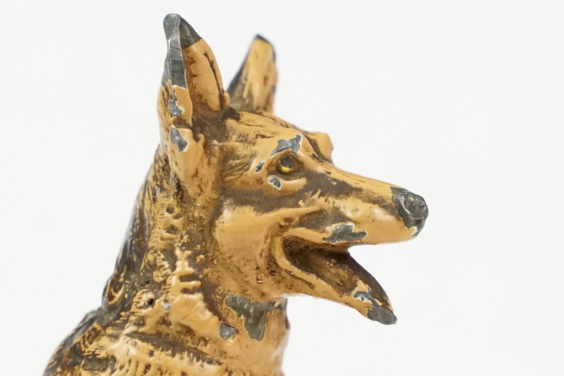 Austrian style Cold Painted Model of a Seated Alsatian / German Shepherd Dog, 3" tall - Image 5 of 6