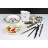 A small group of mixed collectables to include ceramics, penknives, pens...etc..