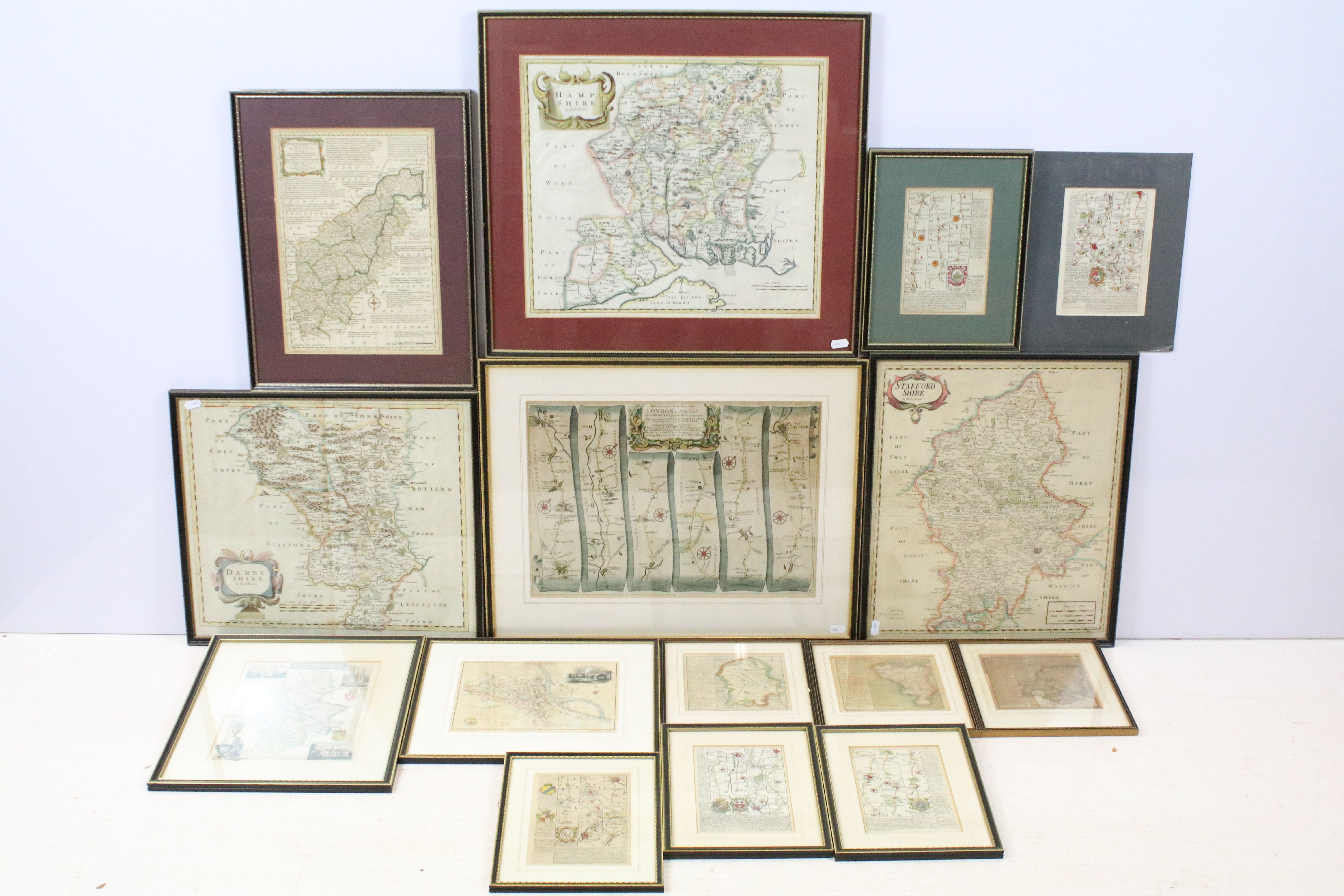 Collection of maps, to include: John Ogilby, The Continuation of the Road from London to Holyhead,