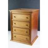 Tabletop collectors chest of four drawers with lined / fitted interiors, approx 40cm H x 30cm W x