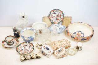 Mixed glass & ceramics, 19th century onwards, to include tureens, glass decanters, cocktail