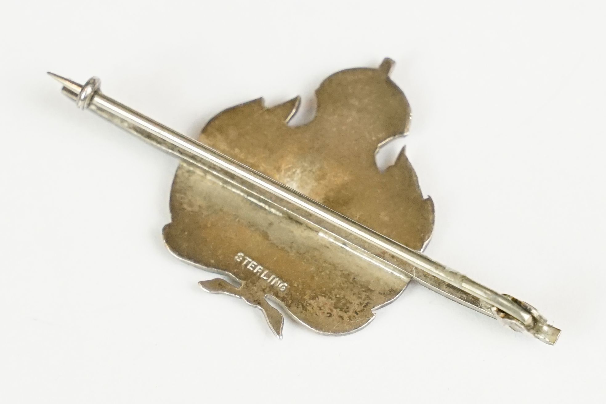 WW2 sterling silver and enamel naval sweetheart brooch - Image 3 of 4