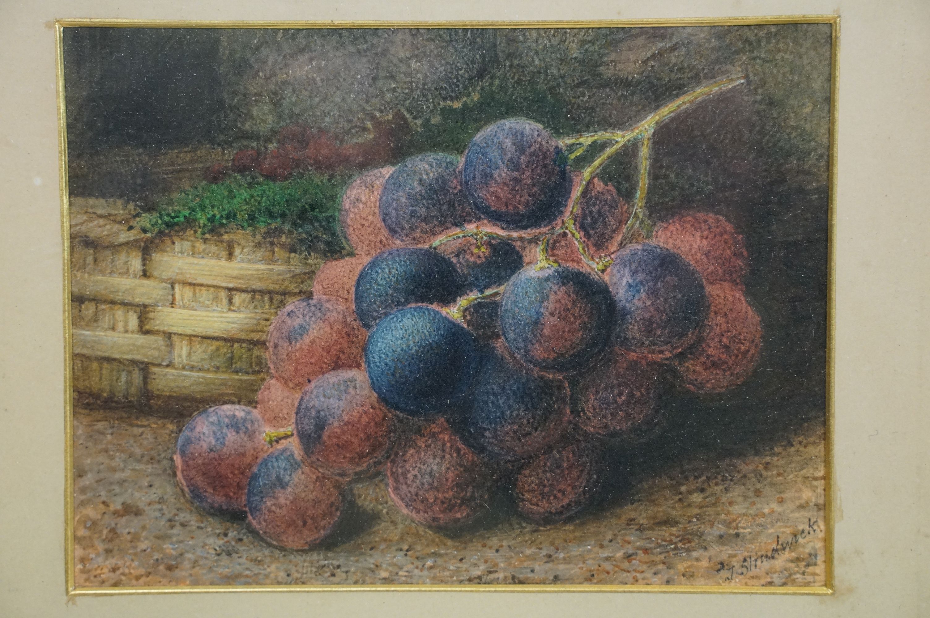 19th / 20th century, three watercolour / pastel still life paintings: one of fruit and fauna, 27 x - Image 2 of 5