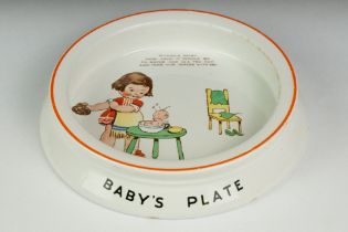 Mabel Lucie Atwell baby's Plate / bowl by Shelley ' If I had a fairy .....', 21cm diameter