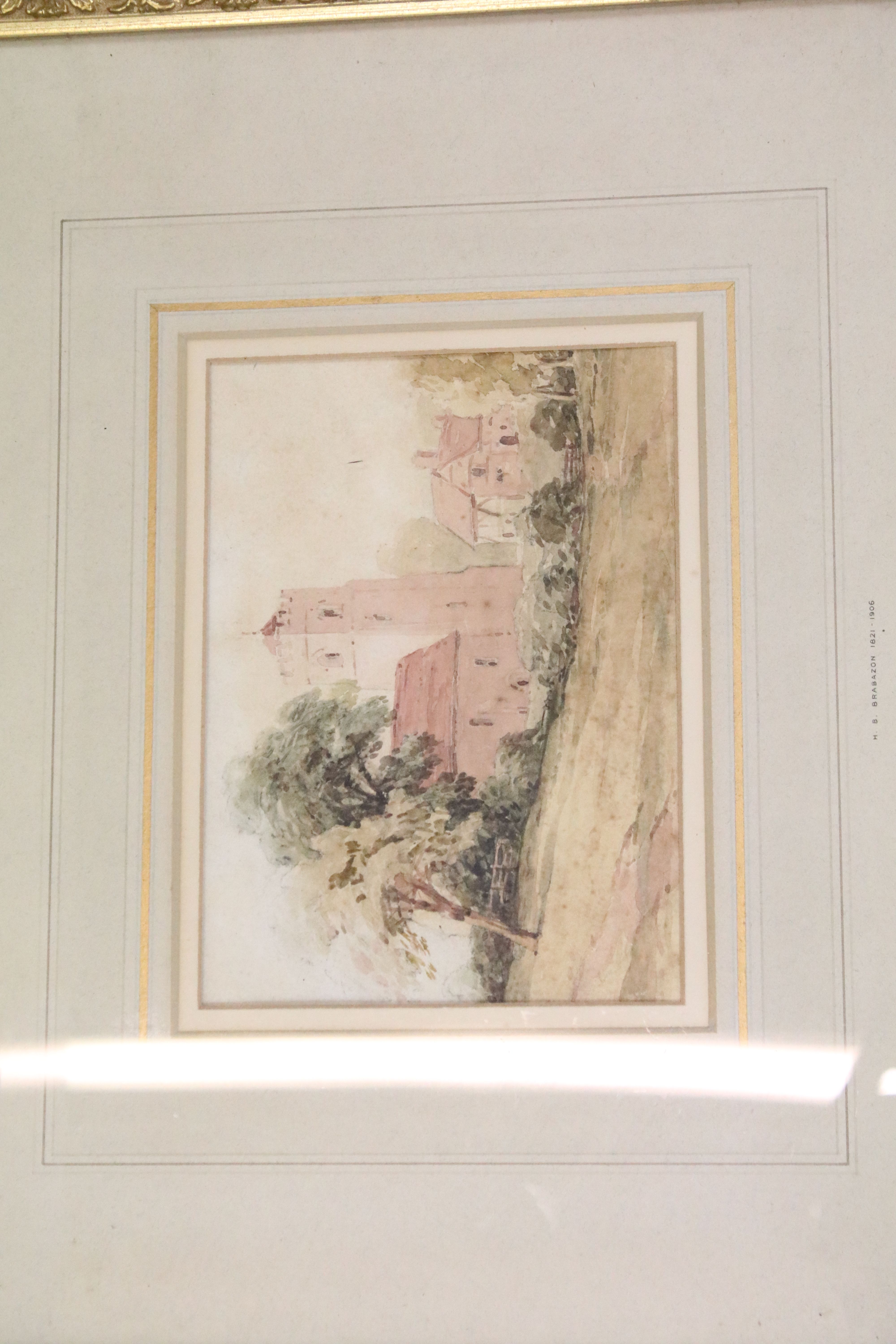 Attributed to Hercules Brabazon Brabazon (1821-1906), church view, watercolour, name on mount, 13 - Image 2 of 7